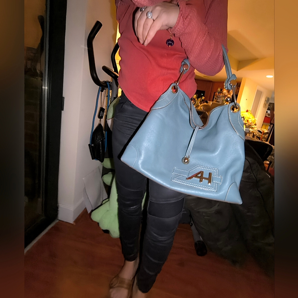 Anya Hindmarch Elrod Hibo Bag Petrol Blue Leather - Picture 7 of 17